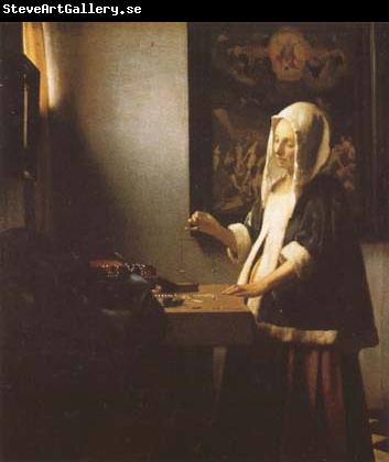 Jan Vermeer Woman Holing a Balance (mk08)